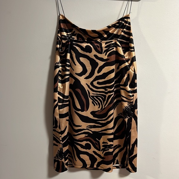 ZARA Animal Print Satin Slip Dress - Picture 6 of 6
